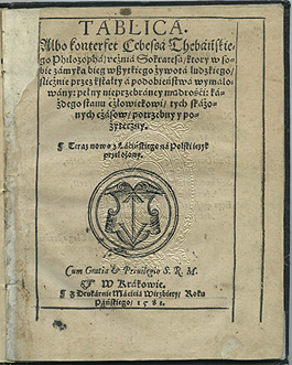 Tablica albo Konterfet Cebesa – okładka oryginalna